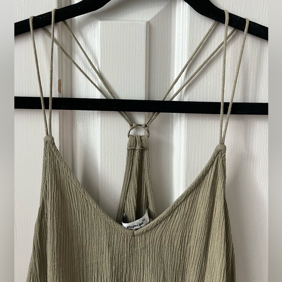 Papaya Green Lace Pattern V-Neck Tank Top Size Medium - Picture 4 of 14